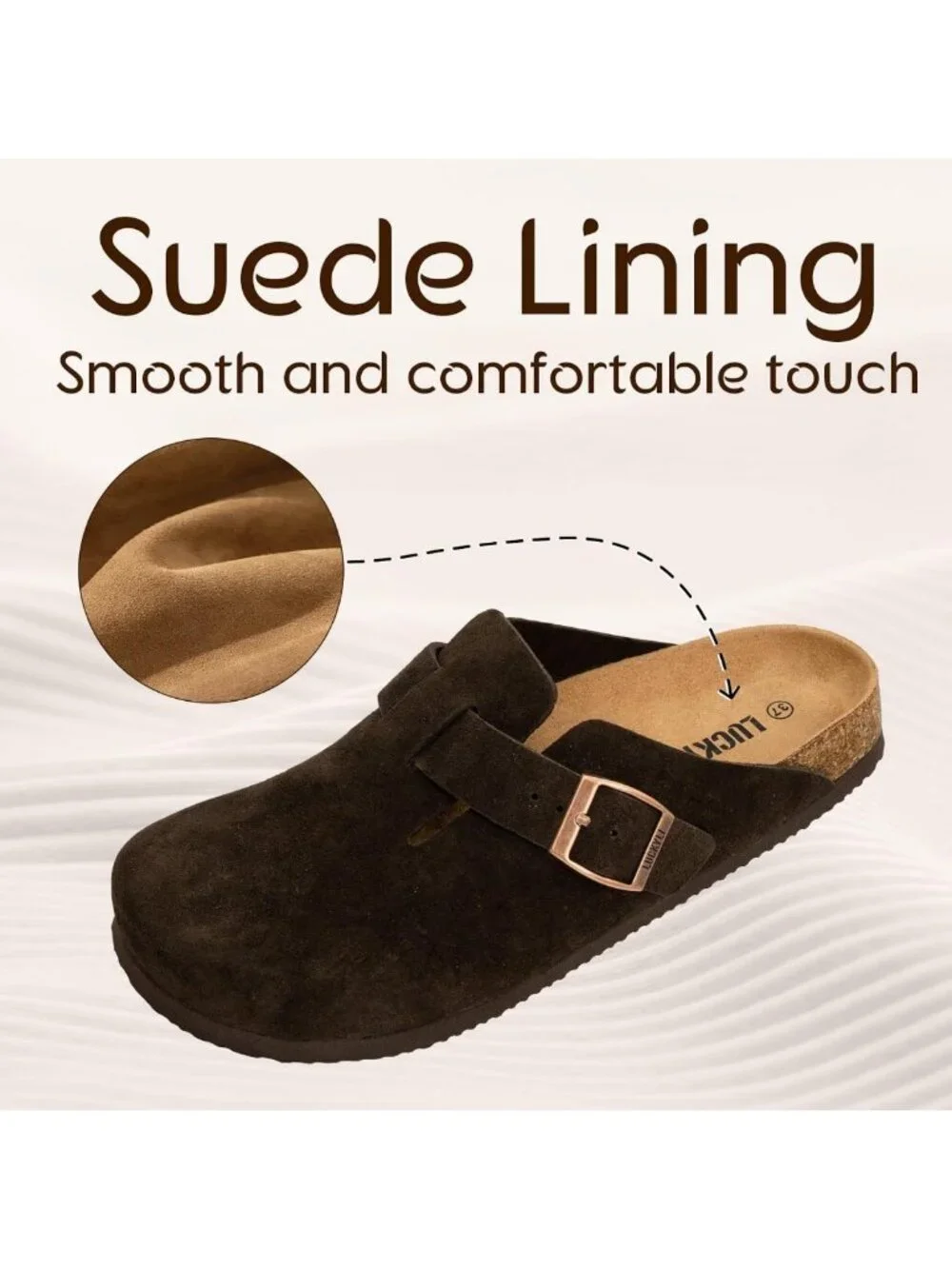 Comfortable Kids Suede Clogs with Cork Footbed, Arch Support, Slip-On Mules for